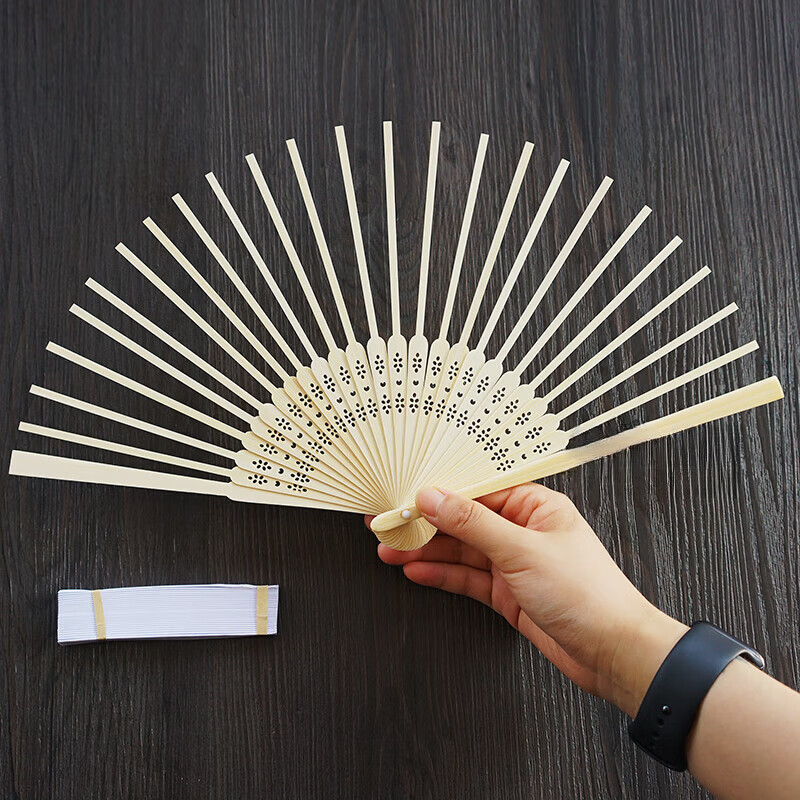 21cm 折扇扇骨 竹制 小扇子骨架 中国风 中式 diy做手工团建活动