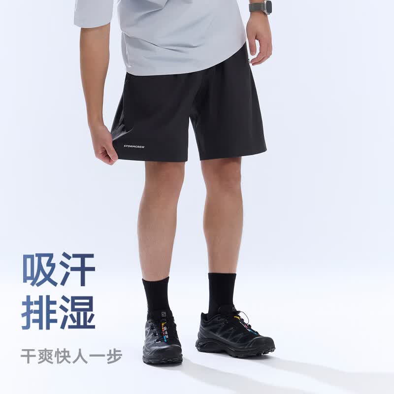 影视飓风速干运动短裤STORMCREW夏款户外休闲短裤男tim裤轻薄透气 流线黑 M