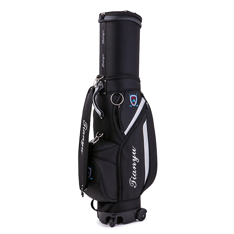 TTYGJ创新款 高尔夫伸缩球包 男女多功能托运航空球杆包袋万向轮刹车 黑色