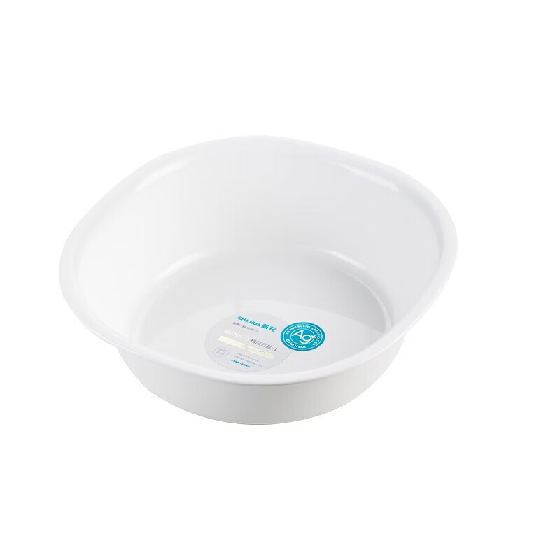 茶花银离子抗菌加厚脸盆塑料脚盆洗PP新生婴儿童脸盆 洗菜盆 【抗菌款 小号】方盆