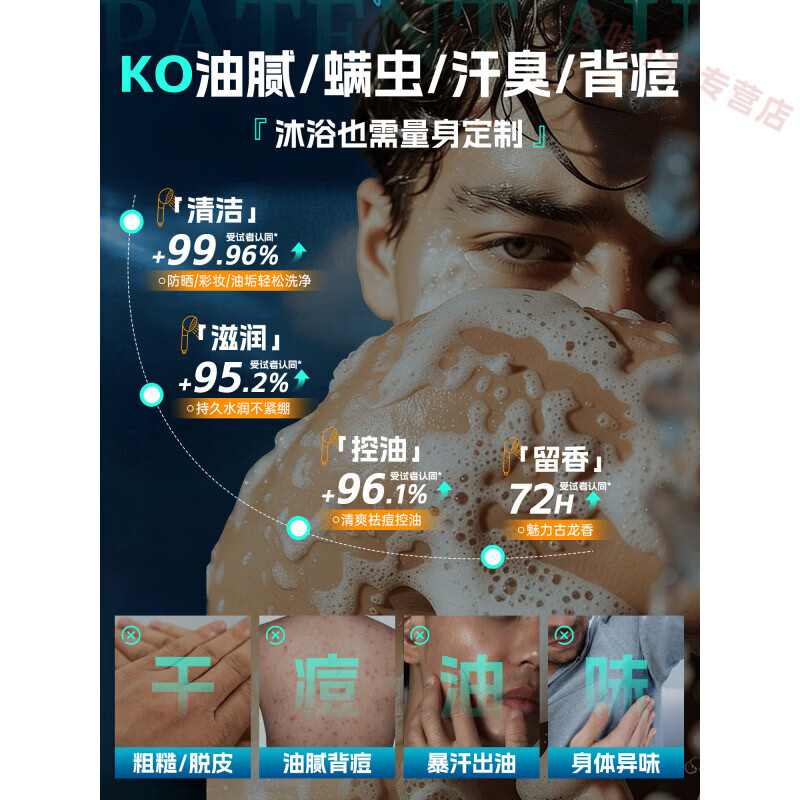 熏姿颜apkh沐浴露除螨祛痘控油清爽暴汗出油身体异味温和无刺激强韧屏障 5瓶 囤货装 品牌自售