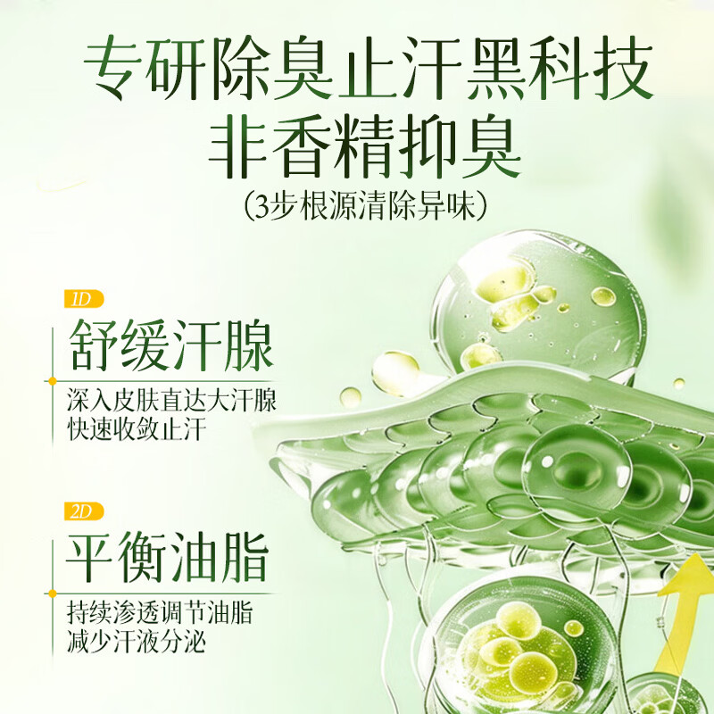 BAOWEIQUAN抑汗香体止汗露腋下狐臭腋臭去异味干爽持久留香精华爽身走珠液 30ml 2瓶