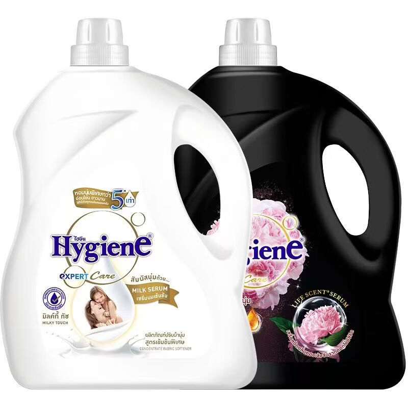 喜净泰国柔顺剂hygiene柔顺剂桶装进口浓缩衣物护理持久3500ml 扁桃仁奶香【3.5L】*1瓶