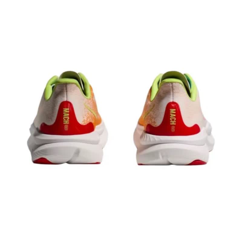 HOKA HOKA FOOT男女款 MACH 6 LA透气舒适轻便运动鞋 马赫6竞训跑步鞋 白色/日焰色 45