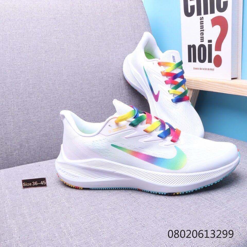 nike耐克aj新款登月7 男女运动鞋轻便网面耐磨训练跑步鞋 七彩 44