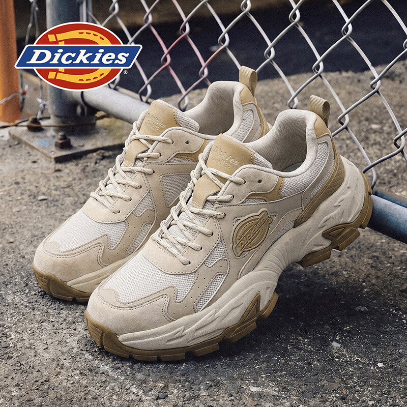 Dickies品牌男鞋2026夏季新款户外徒步减震运动鞋百搭老爹鞋透气休闲鞋男 沙色 45