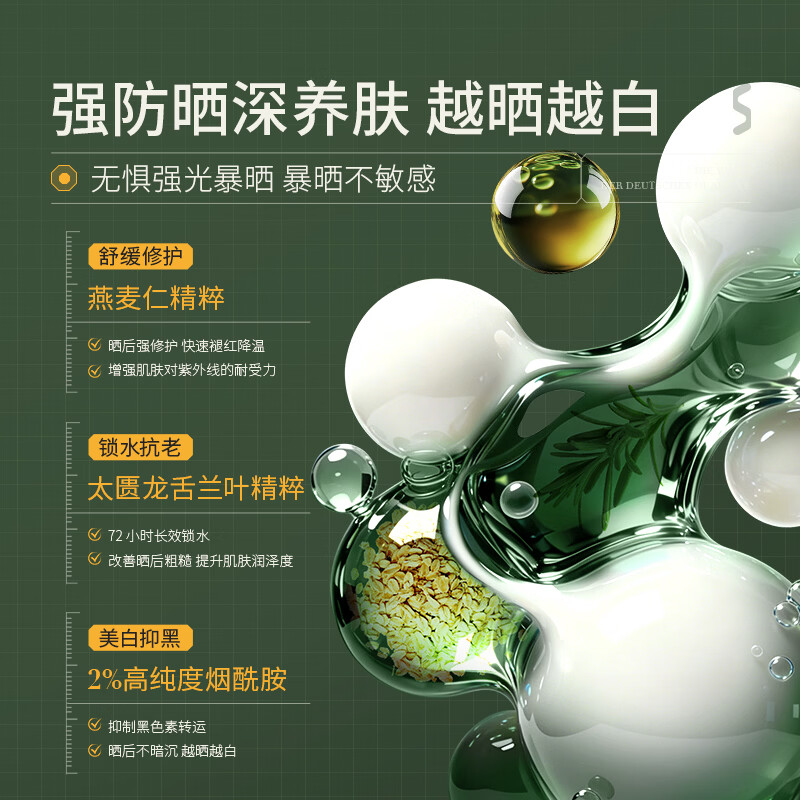 SKISGEM德国进口防晒霜高倍防晒美白隔离遮瑕三合一防紫外线SPF50+男女士 【SPF50+防晒 无惧阳光】防晒霜50g