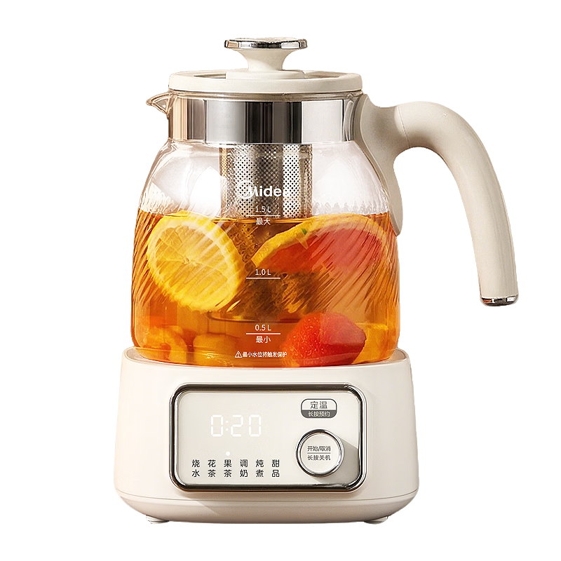 美的 MK-YS15B303J 全玻璃恒温 1.5L 养生壶