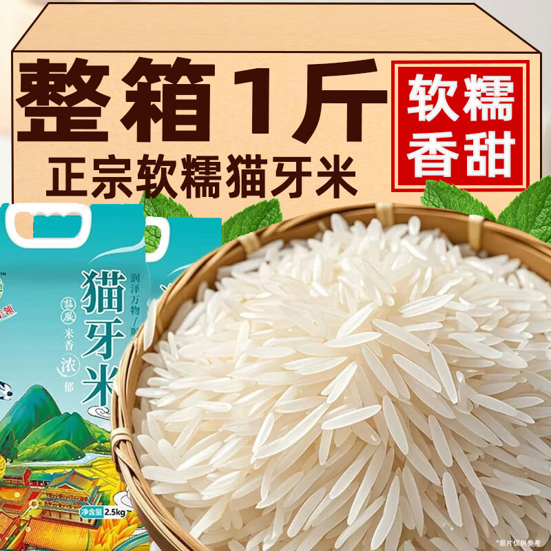 萌椁鲜猫牙米新米丝苗米当季现磨真空装长粒香米蛋炒饭煲仔饭米饭批发 【臻选好米】产地直发(1斤)