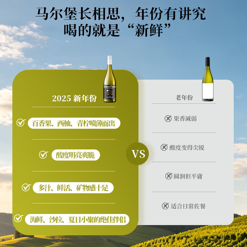 金羊毛【国际金奖 澳洲原瓶进口】红酒干红葡萄酒送礼酒 750ml*2瓶【世界经典长相思】