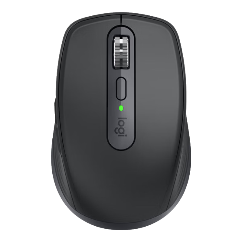 罗技(Logitech)大师系列 MX Anywhere 3S 静音鼠标 无线蓝牙双模 商务办公 便携石墨黑 接收器另购 苹果鼠标适配