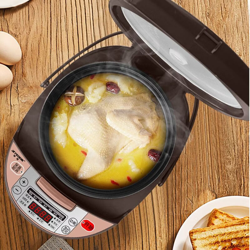 半球(PESKOE) 半球智能电饭煲家用正品预约蒸煮多功能全自动大容量陶瓷釉电饭锅 金色 3L 方煲(普通内胆)