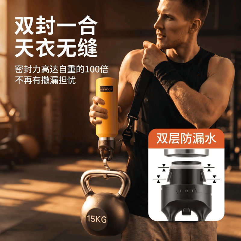 慕馨(moosen)保温杯保冷杯男士款大容量一键开盖水杯无螺纹学生车载骑行运动壶 【48H保温保冷】黑色680ml一键速开杯盖 【今日下单质保三年+赠送运费险+抗菌316材质】