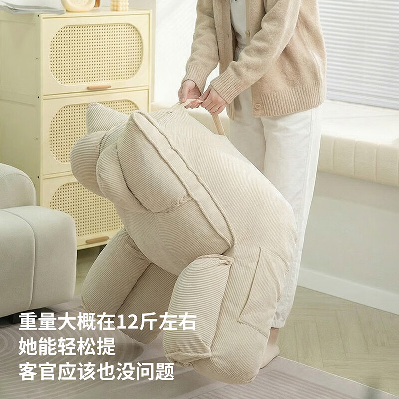 智儒家居靠枕床头软包靠背护腰久坐玩手机神器客厅沙发靠垫懒人专用腰靠垫 尊享款-护颈护腰-赤橘色[可拆洗]-赠颈枕包*2 含枕芯