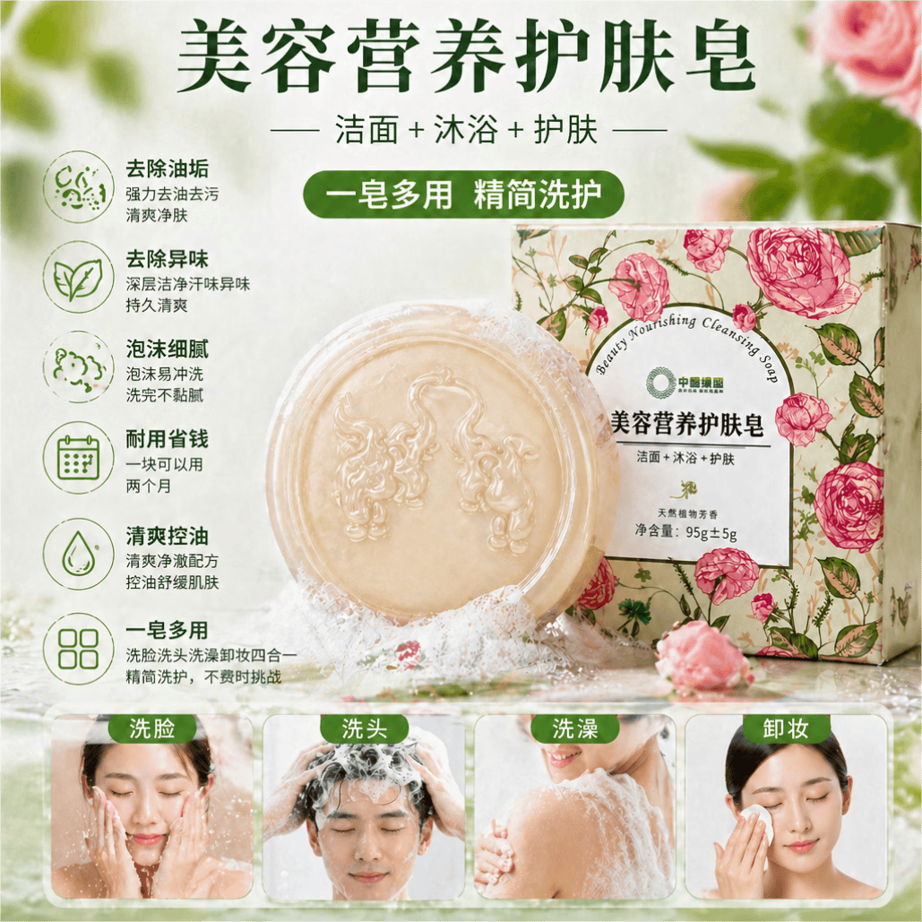 FAAE植物精华皂香皂清洁绵密泡沫养肤持久留香沐浴露 护肤香皂3盒