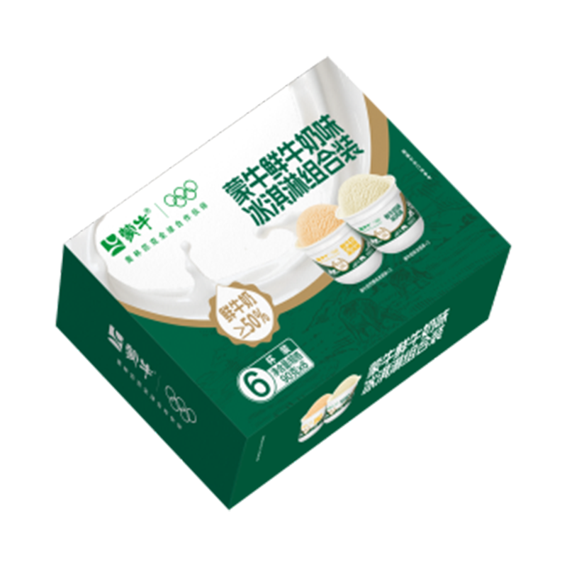 蒙牛鲜奶味冰淇淋组合装90gx6杯奶糕雪糕