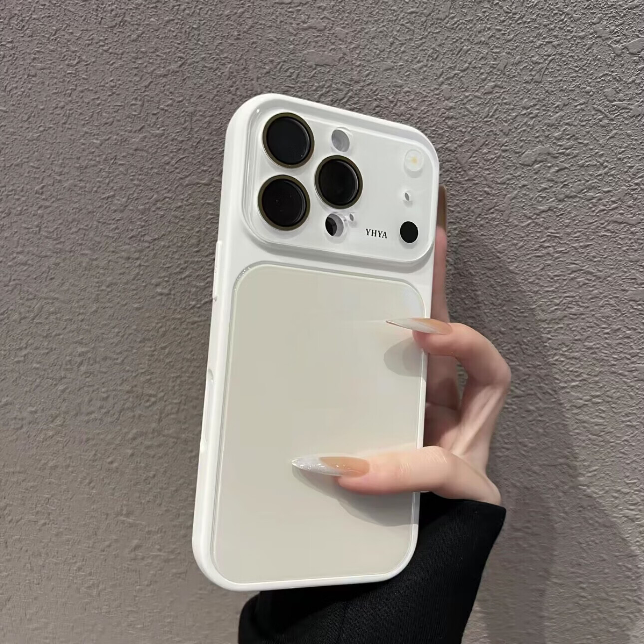 适用iPhone17ProMax手机壳秒变17大视窗玻璃纯色苹果16防摔保护套 古董白 iPhone16ProMax