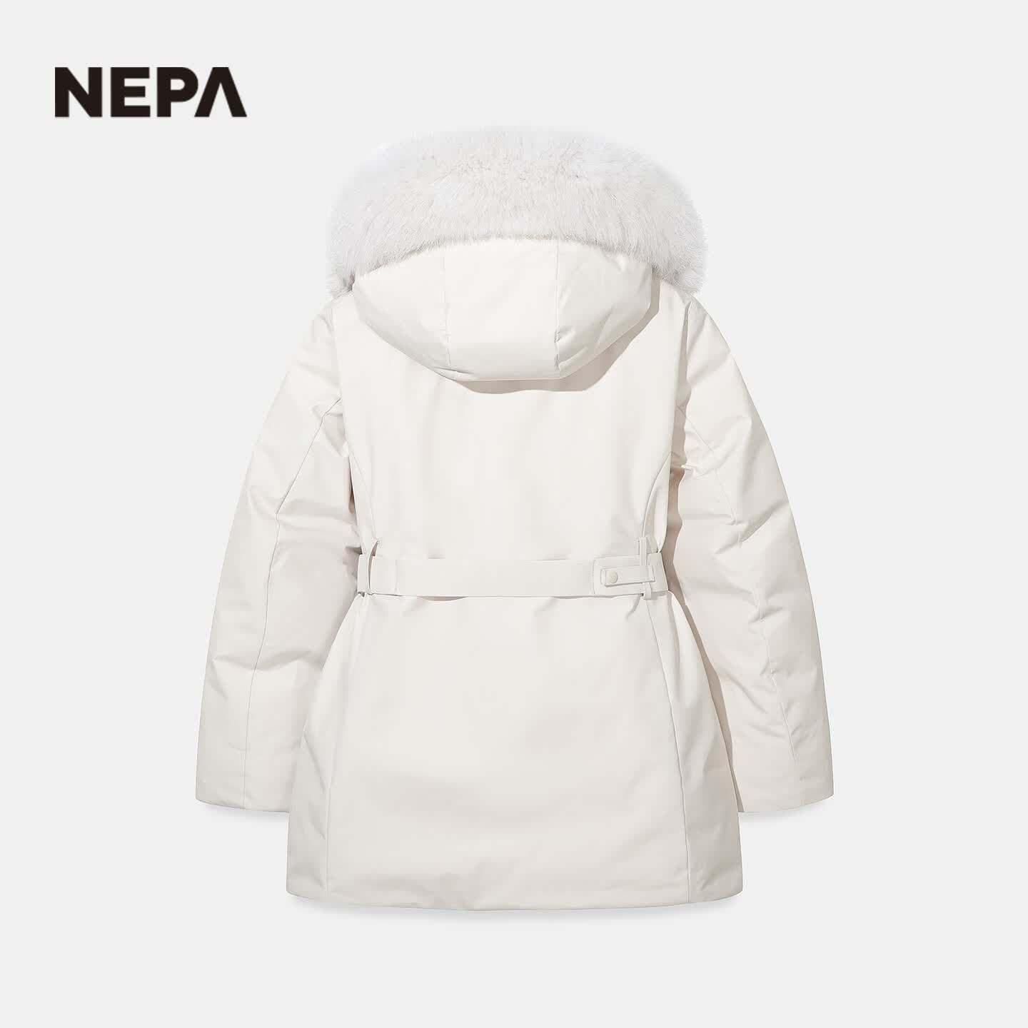 NEPA耐葩户外秋冬女士羽绒服保暖连帽羽绒服CL82062 浅米色 D11 XS (90) 160/84A