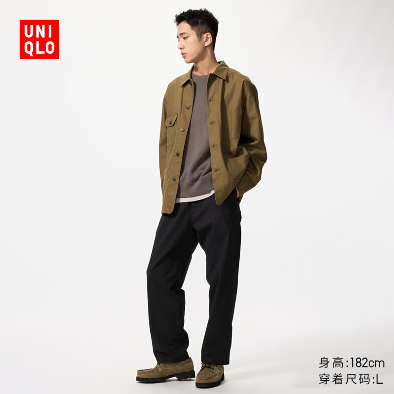 优衣库男装女装弹力棉质舒适九分裤/休闲裤26春夏新款481568 481568/09黑色 L