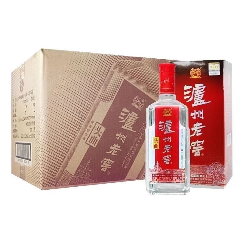 泸州老窖头曲浓香型白酒整箱发货 假一罚十 52度 500mL 6瓶