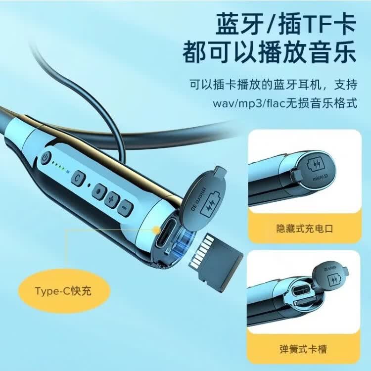 华为(HUAWEI)蓝牙耳机无线挂脖式2026新款智能降噪半入耳颈挂超长续航待机运动跑步高音质可插卡 幻夜黑-入耳式-100小时续航