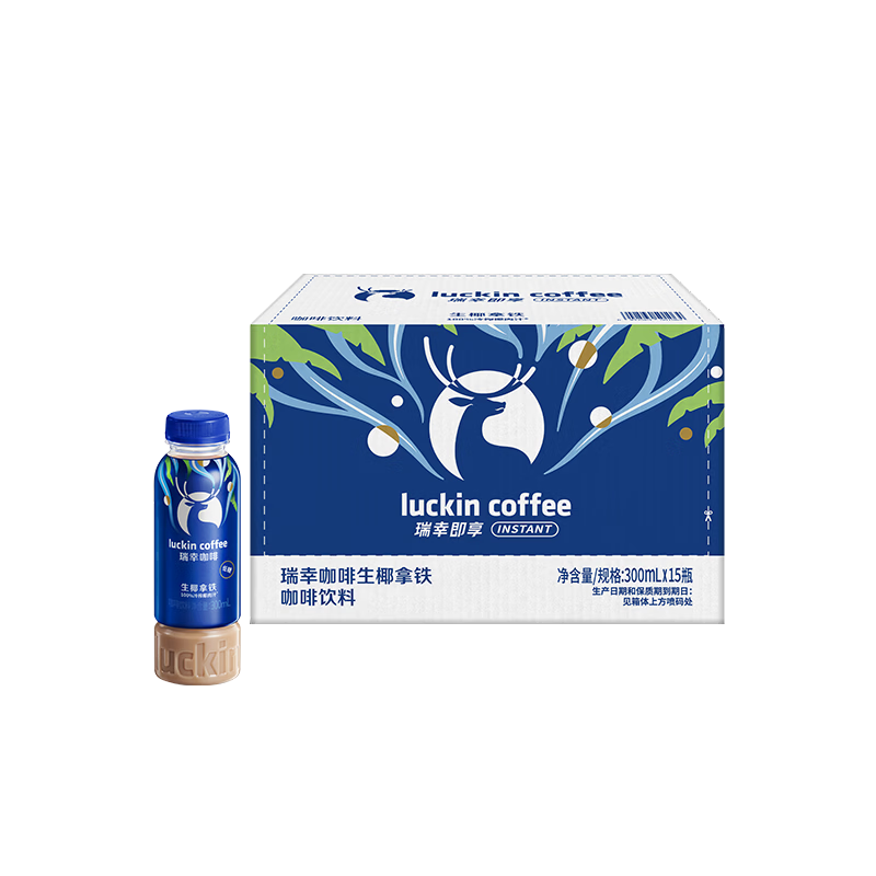 瑞幸即享咖啡【新品推荐】即饮瓶装咖啡饮料 生椰拿铁300ml*15瓶