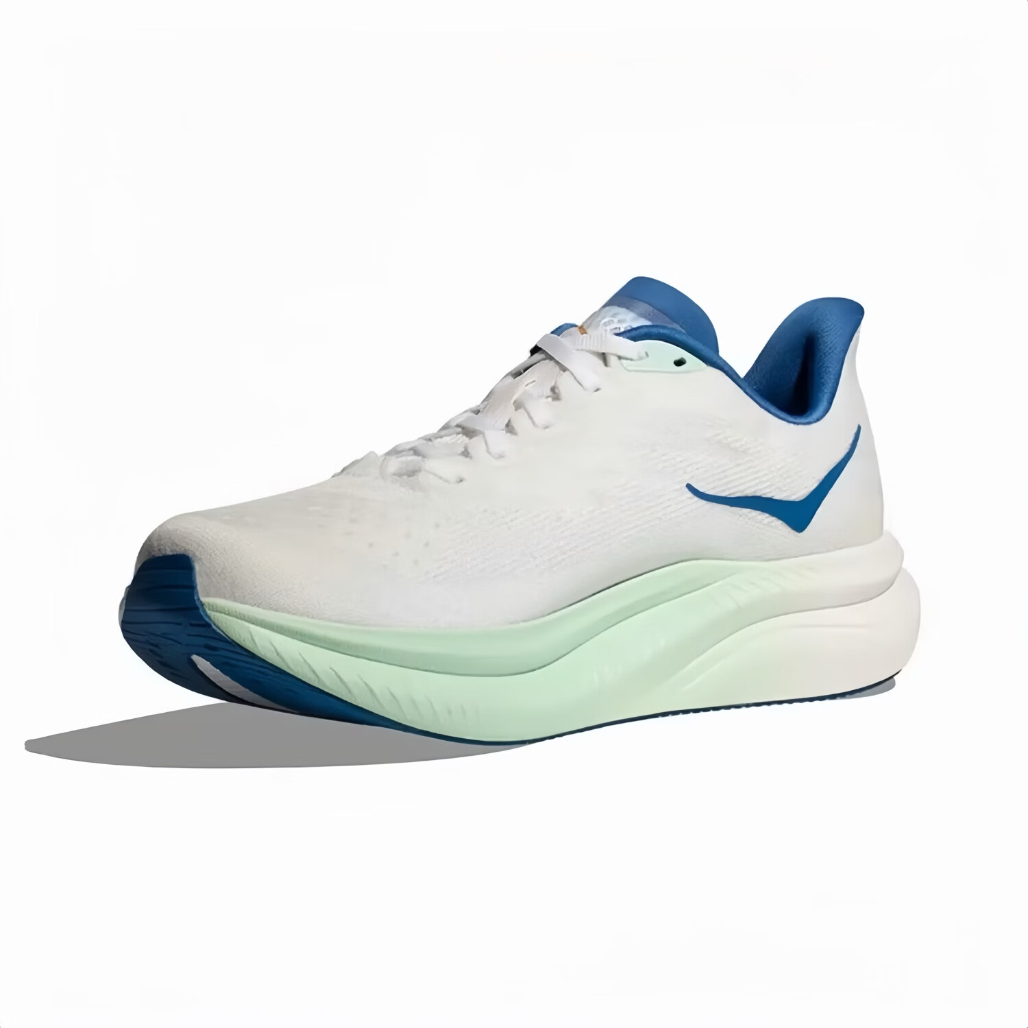 HOKA HOKA FOOT男女款MACH 6 LA透气舒适轻便运动鞋马赫6竞训跑步鞋 霜白色/蓝色 45