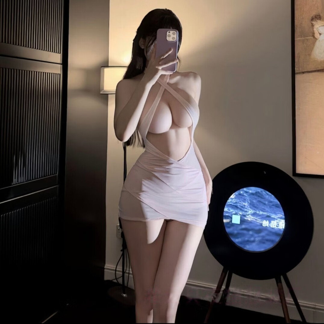 情趣内衣性感火辣秘书制服纯欲套装小胸免脱内衣套装 蓝色+白丝袜 蓝色+白网袜 均码