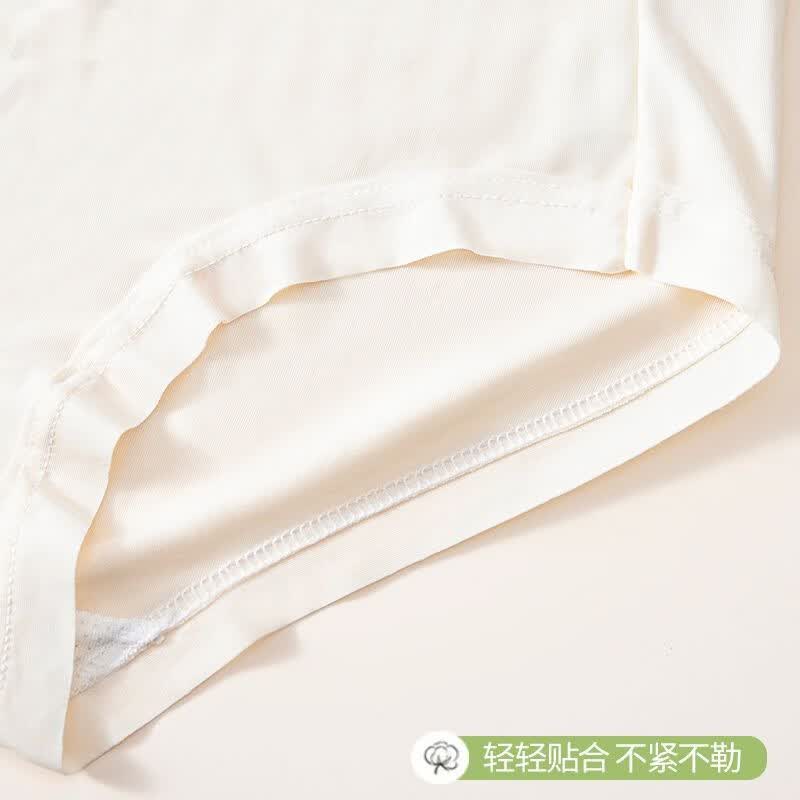 宜而爽7A抗菌桑蚕丝女士内裤舒适透气柔软底档无痕夏季新款三角内裤女  奶杏+白色+灰色+浅蓝 【4条装】 XL 【120-140斤】