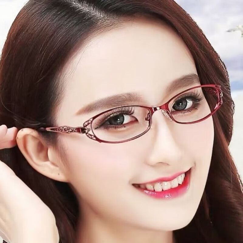 ONEVAN轻圆脸近视眼镜女镂空时尚气质优雅有度数变色眼镜架 粉色+收藏带套包装 定制1.67非球面镜片