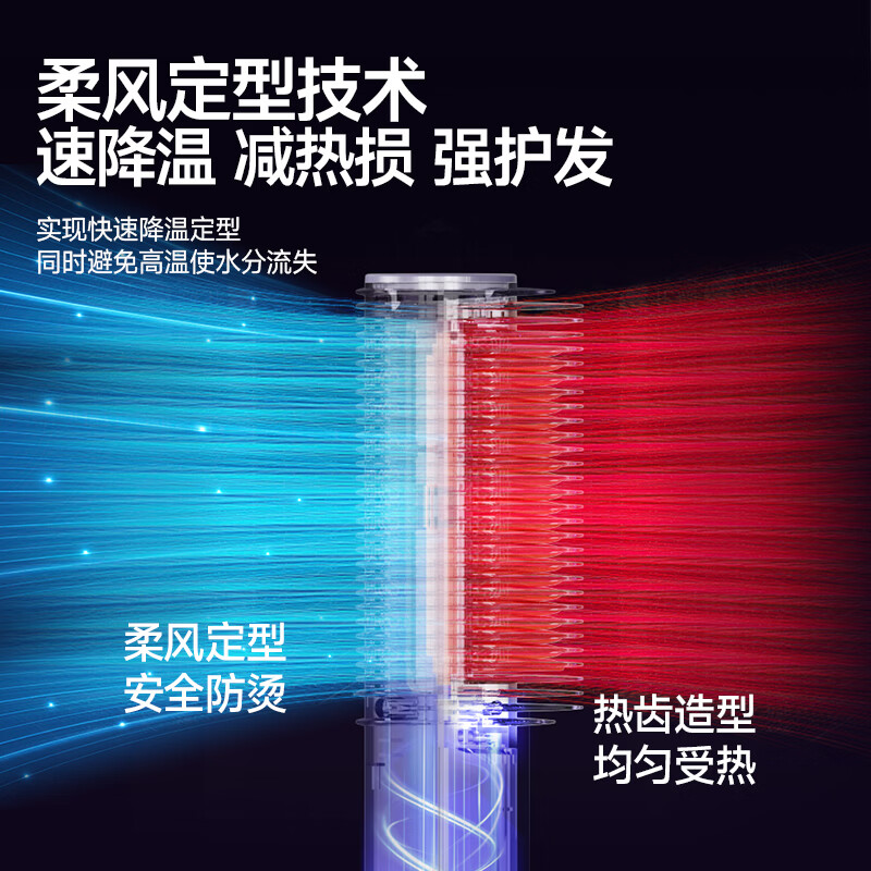 金稻冷风直发梳【价保618】快速持久定型卷发棒一体吹风机两用丰盈梳高颅顶造型玉米直板夹礼物 【重磅新品】冷风定型卷直发梳KD332A紫