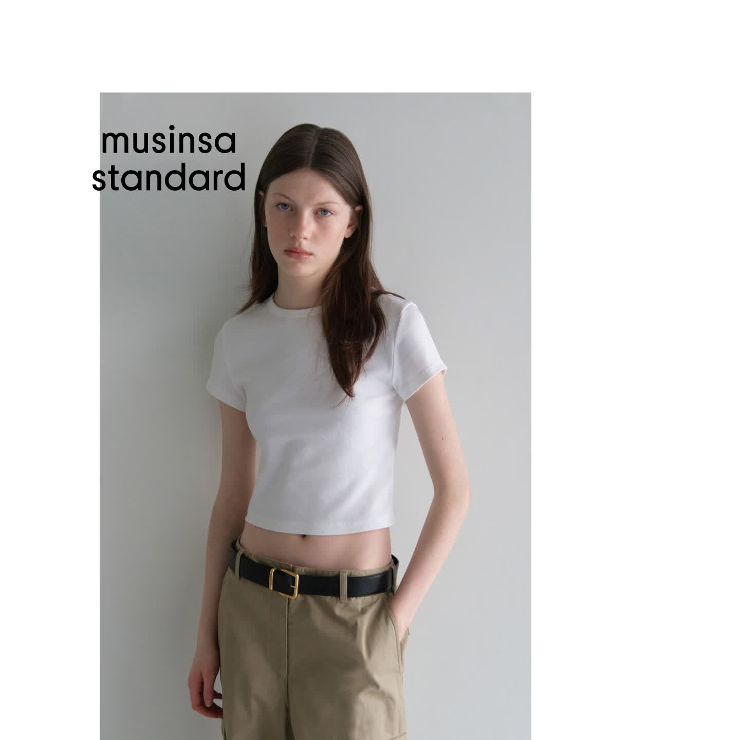 MUSINSA STANDARD【宇宙甜豆】韩国26夏季新品女士短袖T恤 奶油色(CR) XS