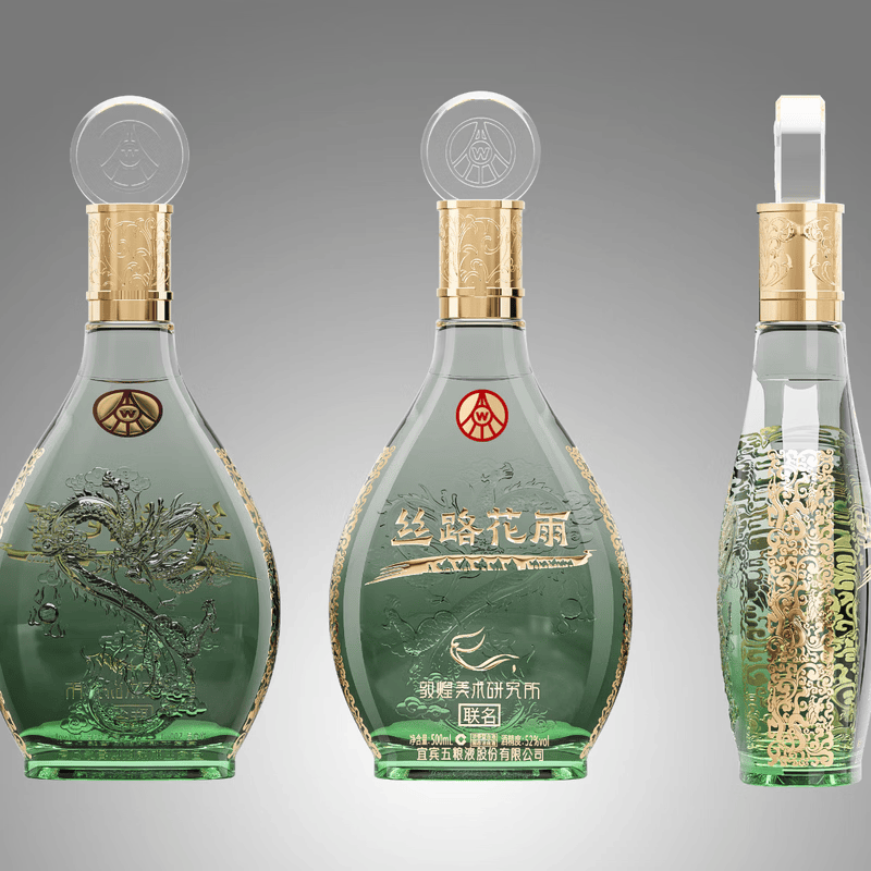 五粮浓香总厂出品 丝路花雨敦煌美术研究所联名 浓香型白酒 高端宴请送 52度 500mL 6瓶 五粮液丝路花雨整箱装