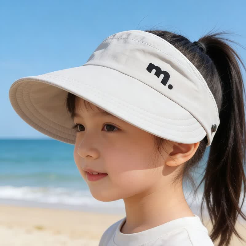 G.duck小黄鸭2026儿童可扎马尾防晒帽春夏空顶遮阳帽青少年户外鸭舌帽 紫色-m.半空顶马尾帽 帽围47-52cm参考年龄1-6岁