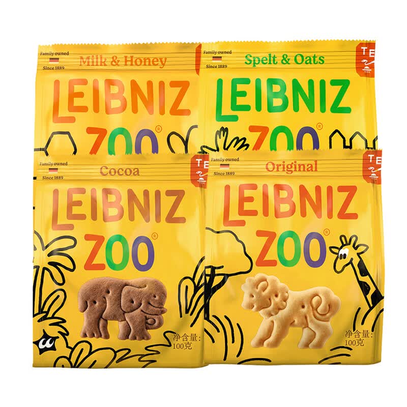 百乐顺bahlsen百乐顺德国进口zoo动物饼干营养早餐儿童休闲办公室小
