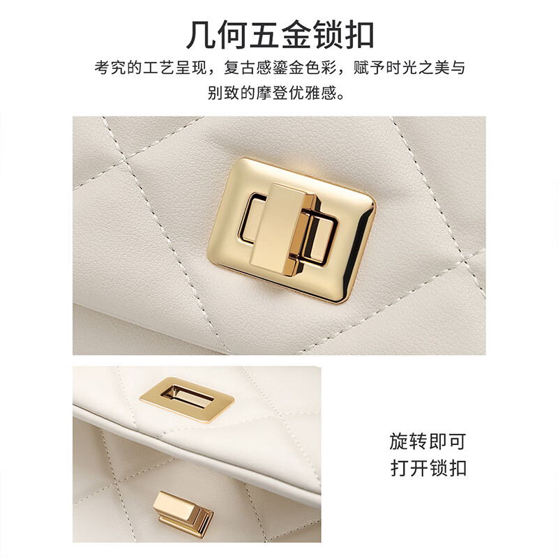 高尔夫(GOLF)时尚单肩包女士手提包斜挎包520情人节送女友礼物【Q】 款式4-椰奶白
