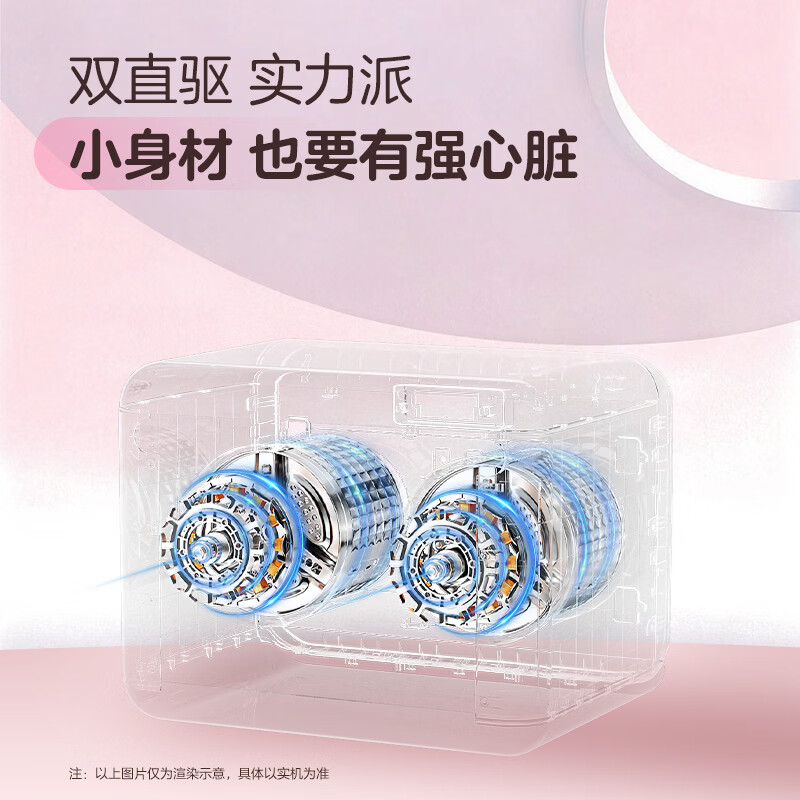 统帅(Leader)海尔出品 懒人内衣裤双桶洗衣机 2KG洗烘一体 双筒小型迷你 可搭滚筒 家电补贴XQGL20-ZHBD671WU1