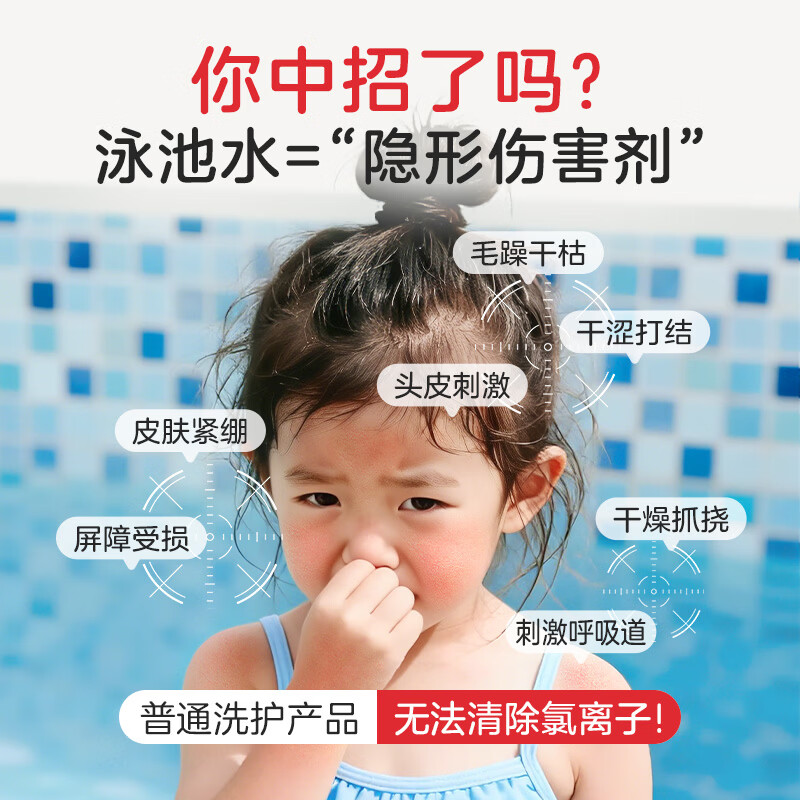 小浣熊儿童洗发水沐浴露去氯游泳专研去氯除盐洗发水男女童用 【次抛便携装】洁面洗发沐浴露6ml*20包