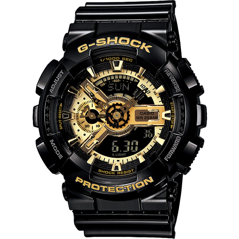 GA-110GB-1A黑金G-SHOCK手表，展示你的时尚品味