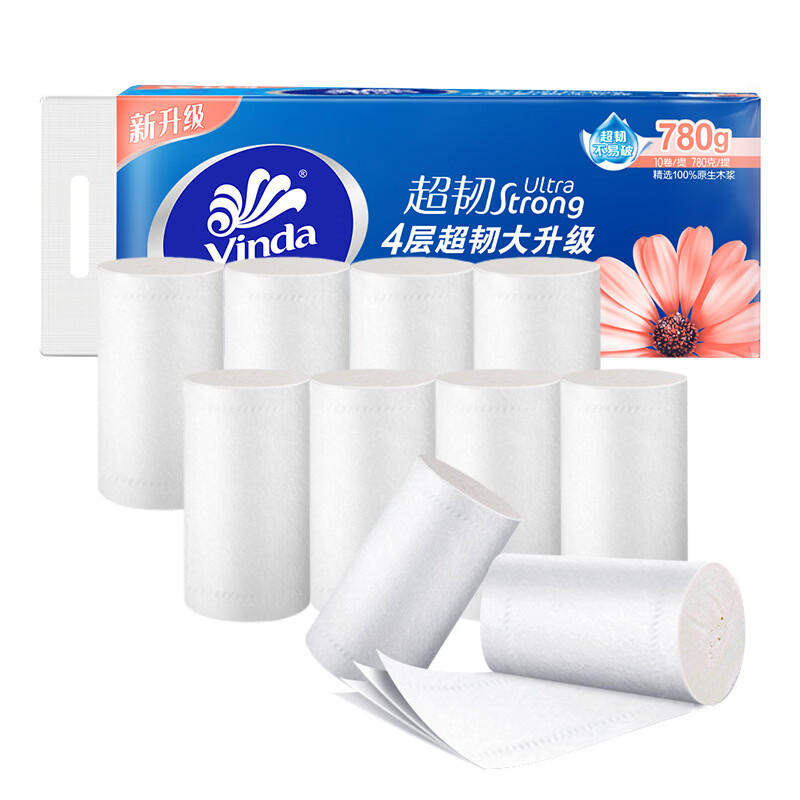【甄选】卷纸超韧无芯4层78g10卷装实惠装厕纸家用卫生厕纸 4层 78g/卷*10卷