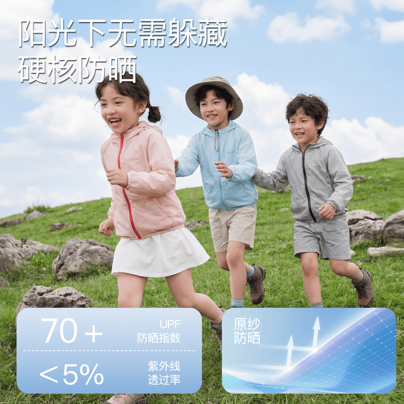 猫人儿童防晒衣女童轻薄宝宝女孩2026款中大童春夏男童外套皮肤衣 晴空蓝 120 建议体重30-40斤