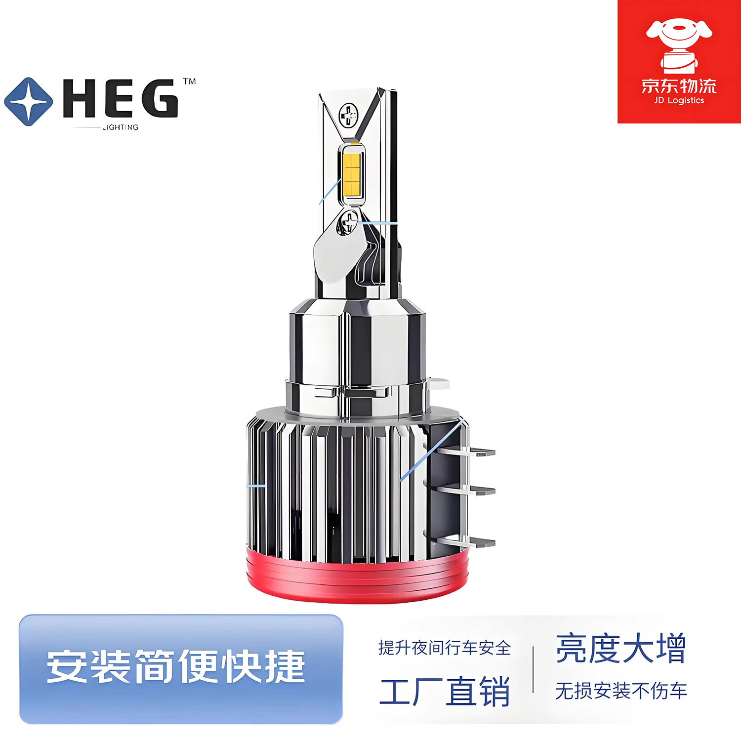 核光H15LED单灯珠汽车灯泡 深灰色 金属 H15 2只价LED