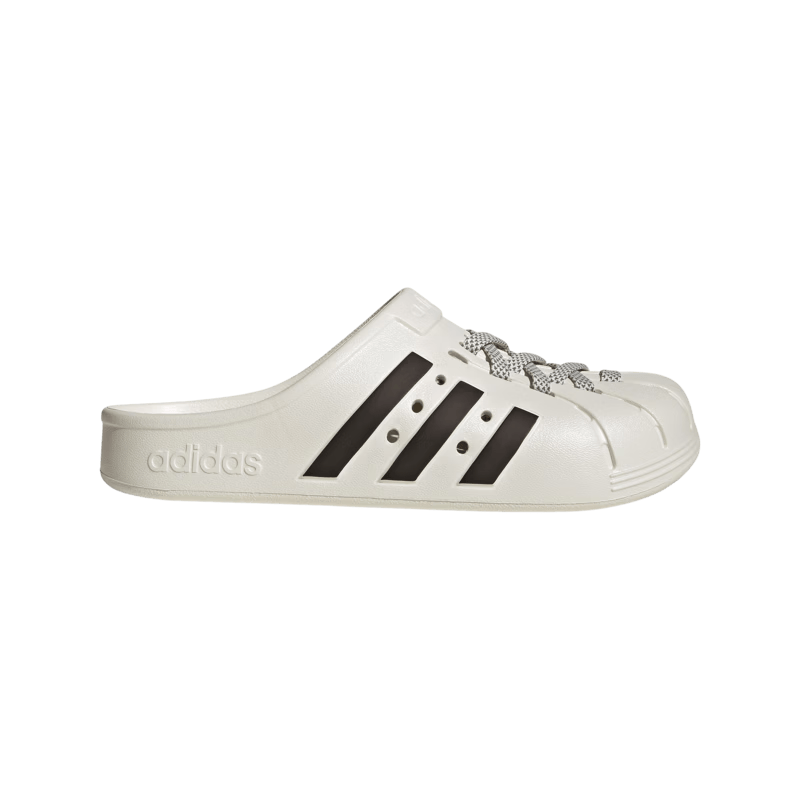 adidas FOS系列 「洞洞鞋」ADILETTE CLOG简约拖鞋阿迪达斯轻运动   灰白/黑(推荐选大一码)   43