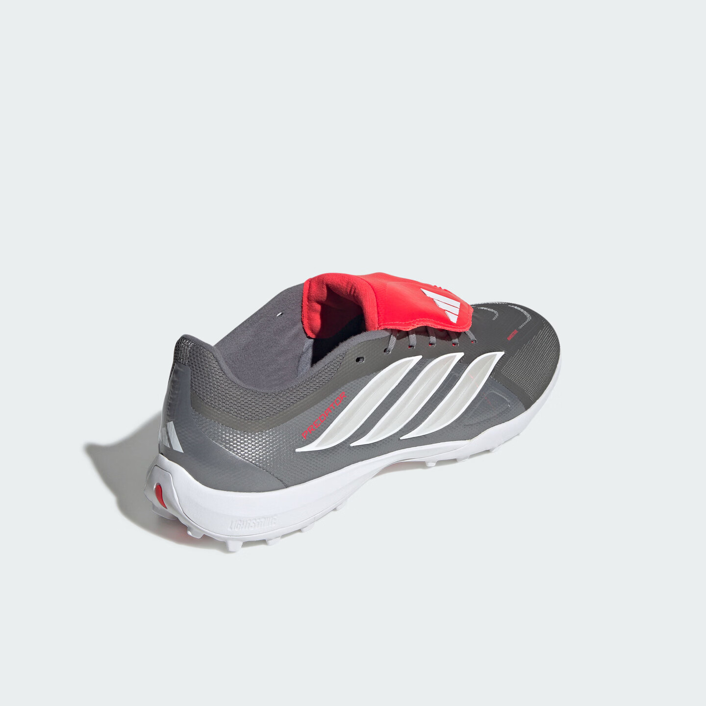 adidas PREDATOR LEAGUE FT TF人草/室外硬地碎钉足球鞋阿迪达斯 亮金属铁灰/白金属/亮红 41