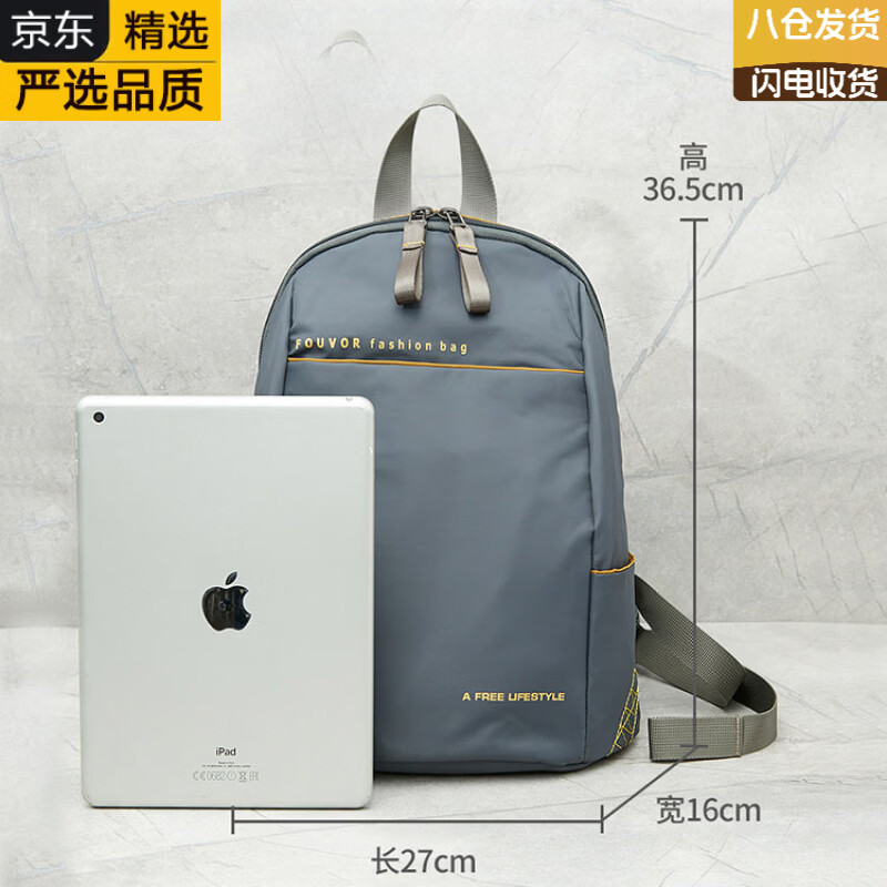 KGEG日本进口名牌双肩小背包夏季旅游轻便小包包防泼水布料高端品牌 大款灰色32*15*48cm