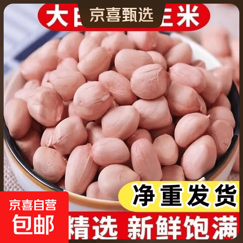 白沙花生米生 南阳晒干生花生仁农家可油炸五谷杂粮打豆浆 中大颗粒粒花生米500g