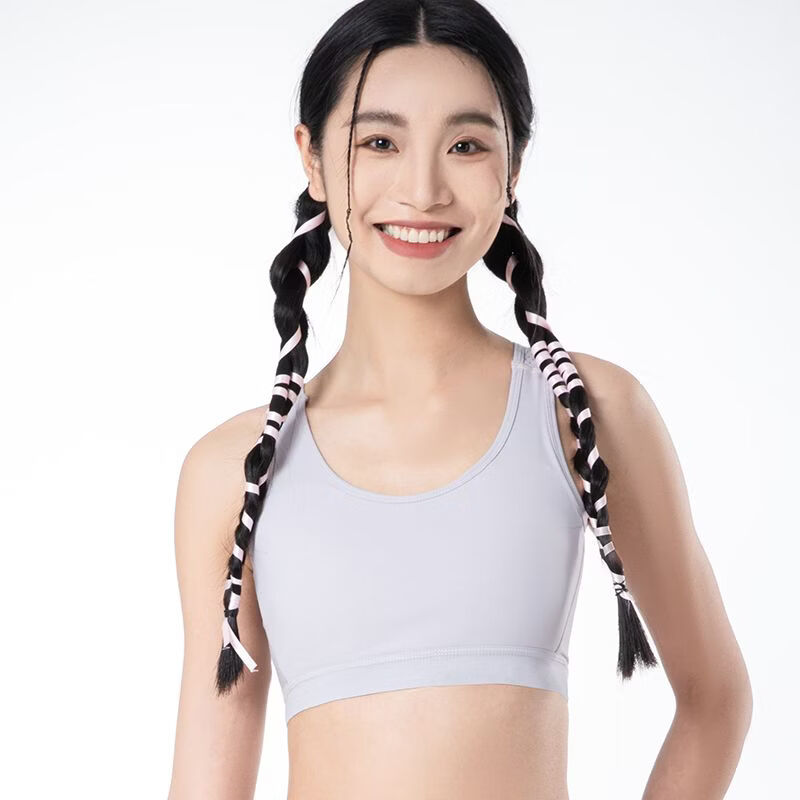 雅鹿束胸les内衣女裹胸帅t显胸小学生超平缩胸防下垂显瘦大胸胖mm背心 奶白乳胶胸垫+后背网格 L