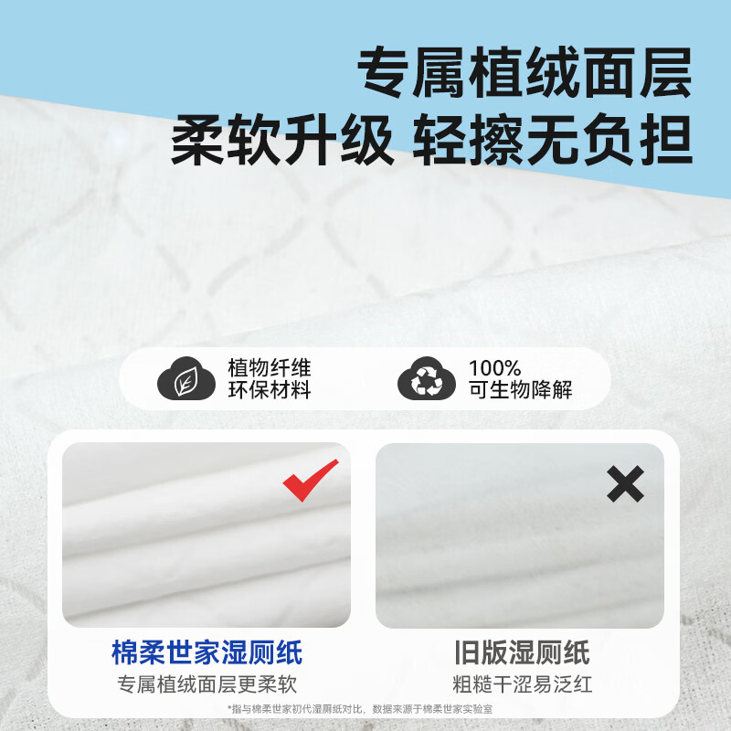 棉柔世家（FulCotton）湿厕纸擦屁屁如厕湿巾儿童成人卫生湿纸巾可搭配抽纸使用 【洋甘菊】 80抽 5包