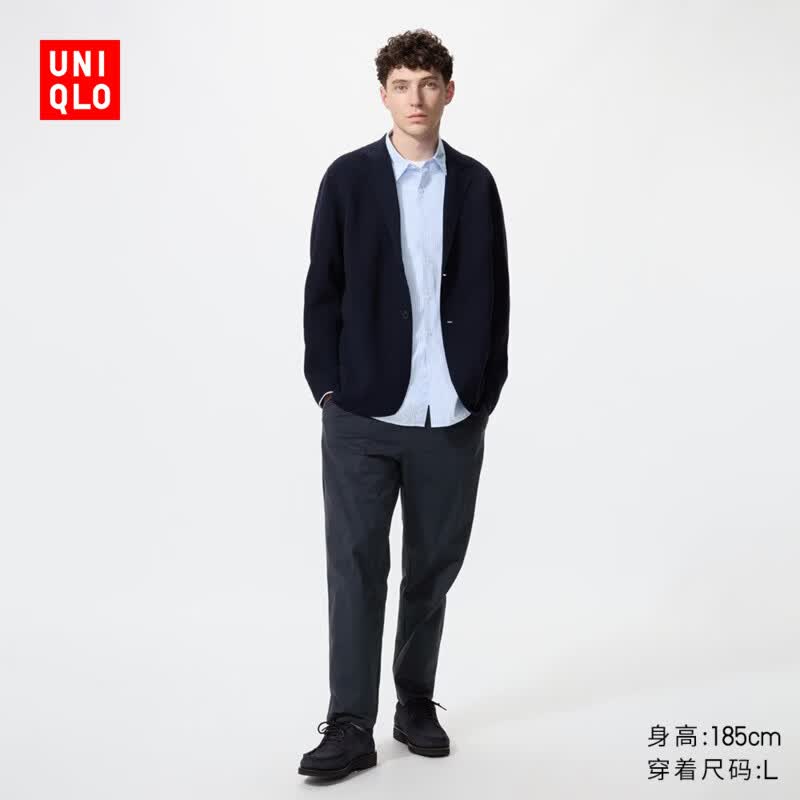 优衣库常规款男女装高弹力窄口九分裤/DRY-EX速干运动裤482763 482763/69藏青色 L