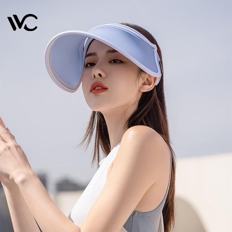 VVC遮阳帽夏季女亲子户外骑行太阳帽女神帽遮脸防紫外线防晒帽ZT 【青春款】灰度蓝 可调节
